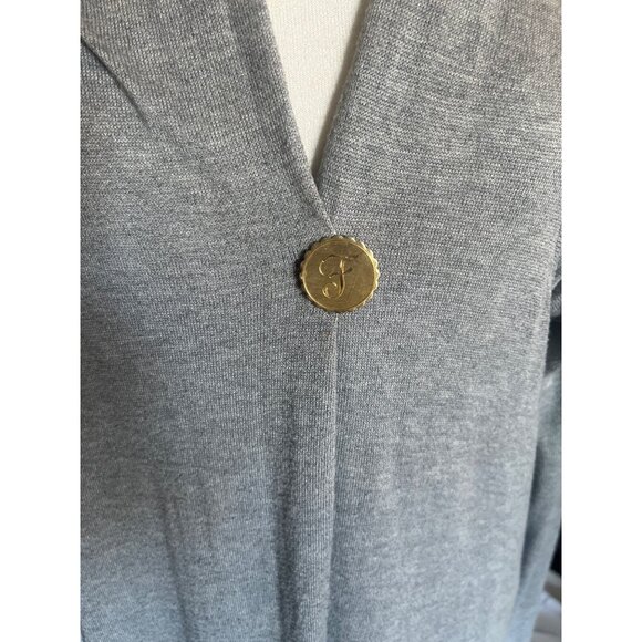 F Monogram Vintage Brooch Gold Tone Elegant Scalloped Edges Circle Round 1” - Picture 6 of 7